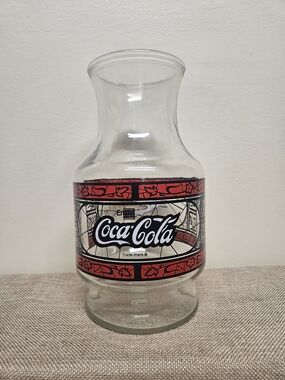 Coca-Cola & Godfather's Pizza Glass Carafe Pitcher‎